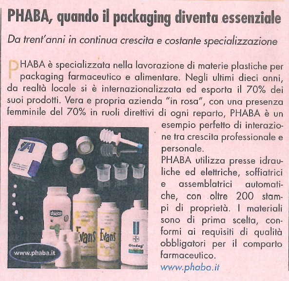 PHABA  on “Sole 24 ore”